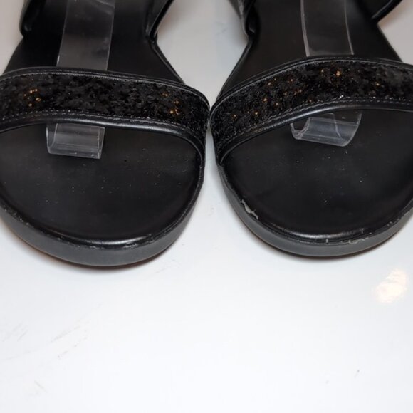 Cole Haan Korban Leather Glitter Sandals Wide Straps Ankle Platform Size 9.5 - Picture 7 of 12